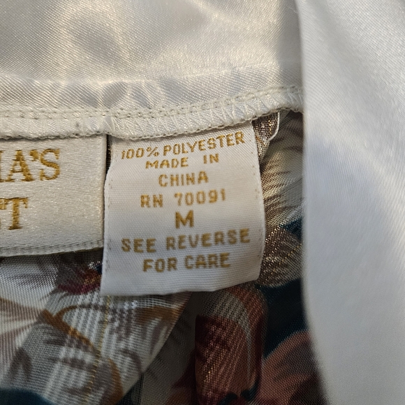 Vintage Victorias Secret Sheer Floral Strip Sleep Shirt Sz Medium Button Down - Picture 10 of 11